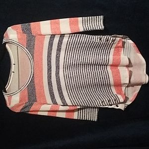 Striped top with grommets